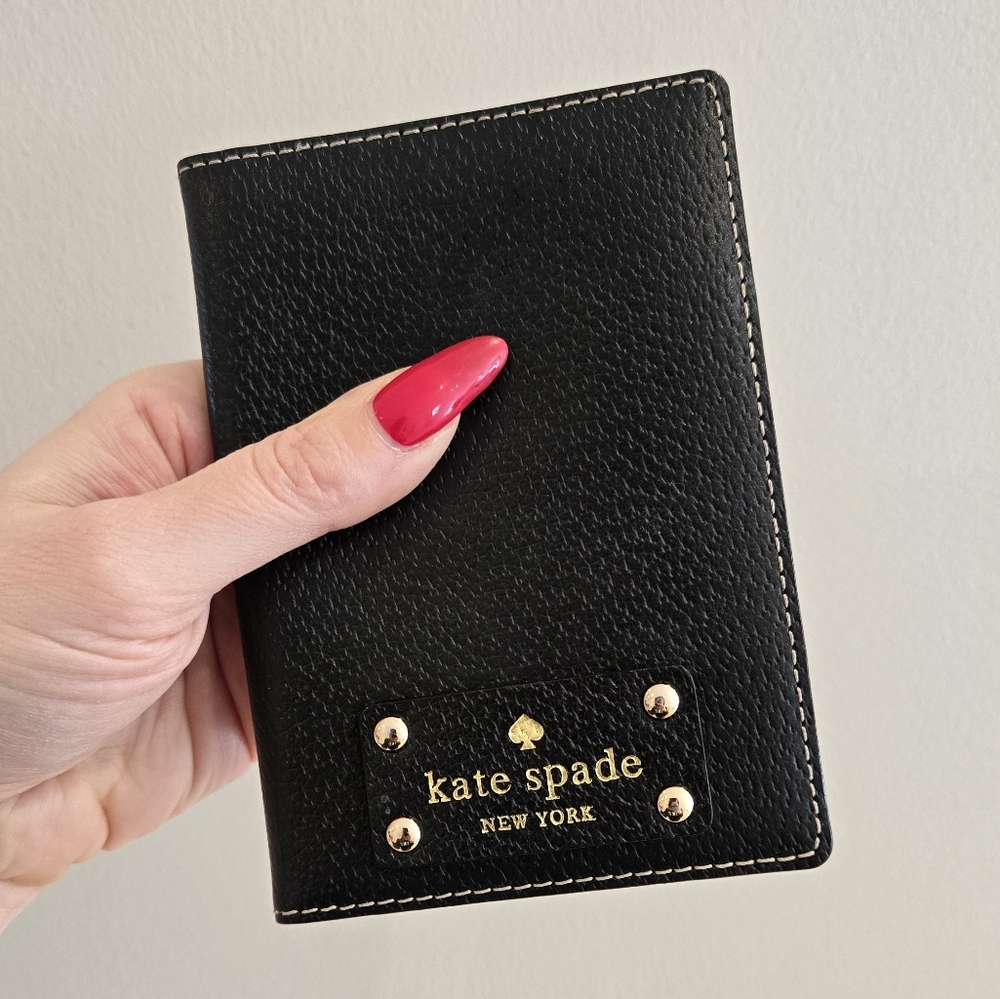 Kate Spade Black Leather Passport Holder